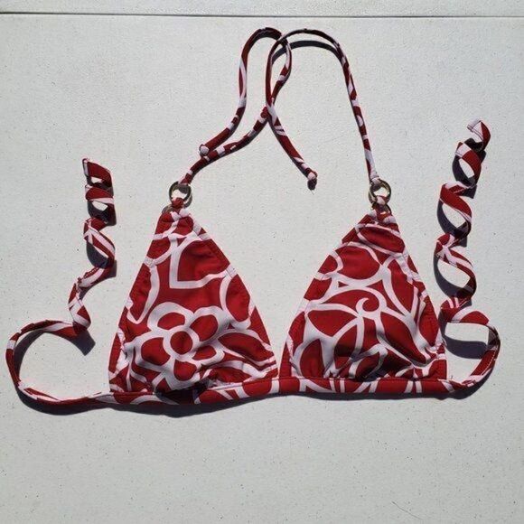 Women's Swimwear Strappy Bikini Swim Top Red White Small - Picture 4 of 5